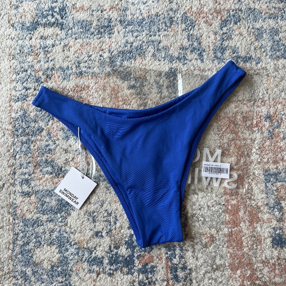 NWT Monday Swimwear Byron Cobalt Blue Bikini Bottom (Medium)